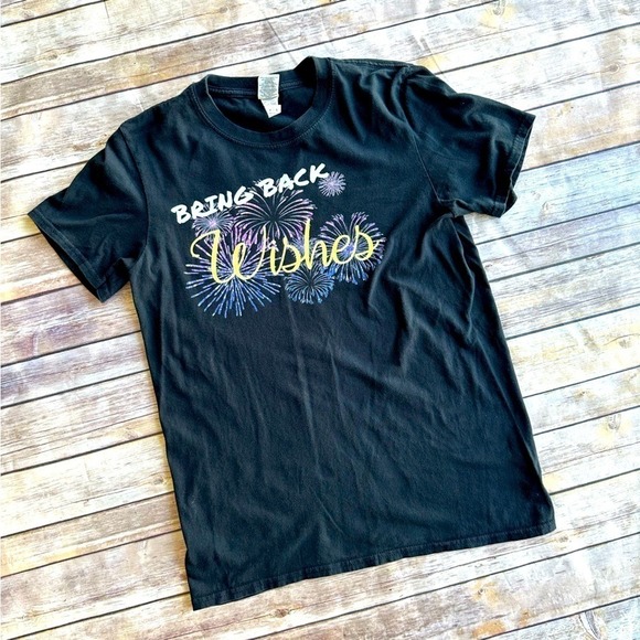 Etsy Tops - Graphic Tee Disney Parks Fireworks Bring Back Wishes Small T-Shirt Black Top